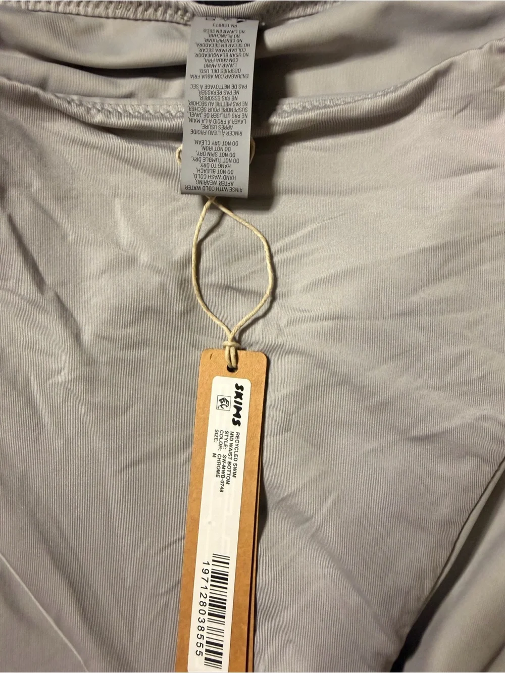 NWT SKIMS mid-waist chrome/grey Women’s Bikini bottom